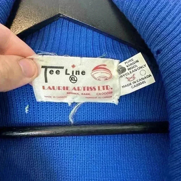 Vintage Tee Line Zip-up Wool Sweater Size XL - Picture 3 of 5